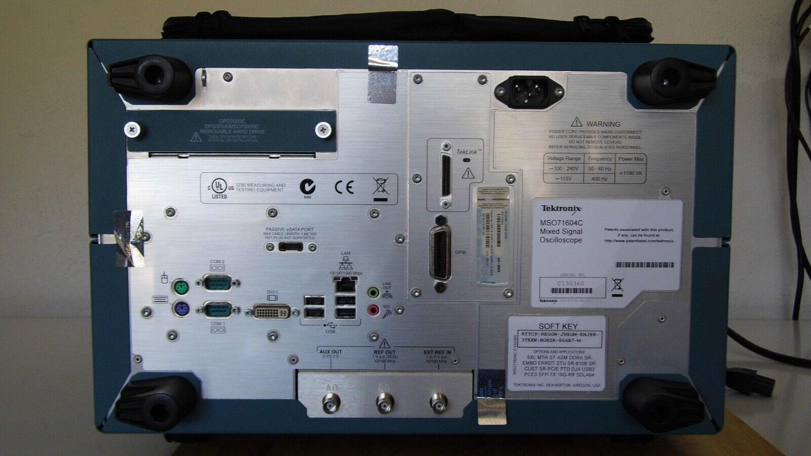 Tektronix MSO71604C Mixed Signal Oscilloscope, 16 GHz, 4 + 16 Ch., 100 GS/s Tektronix MSO71604C Mixed Signal Oscilloscope, 16 GHz, 4 + 16 Ch., 100 GS/s